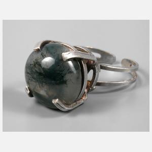 Designerring mit Moosachat