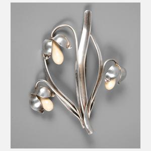 Brosche als Schneeglöckchen