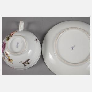 Meissen Tasse Insektenmalerei