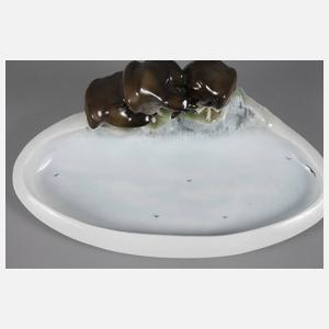 Fraureuth Schale mit drei Geiern