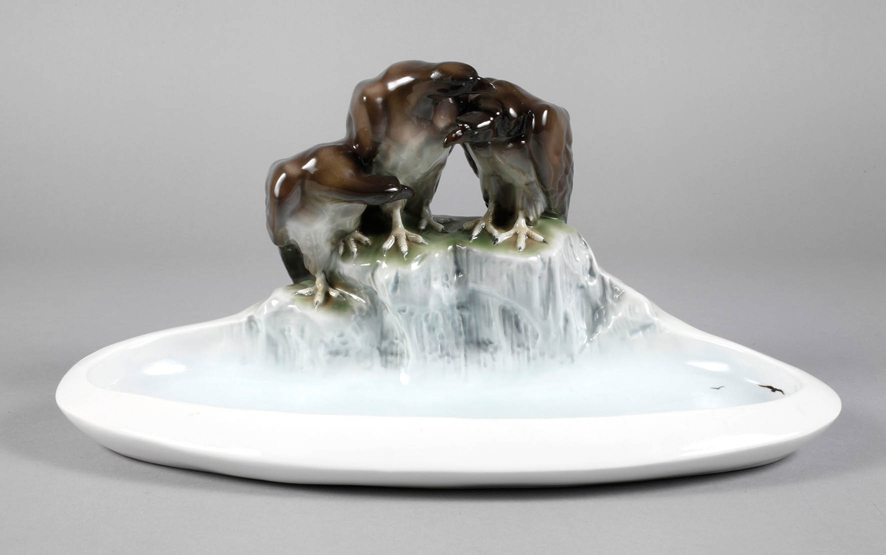 Fraureuth Schale mit drei Geiern