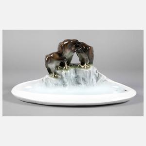 Fraureuth Schale mit drei Geiern