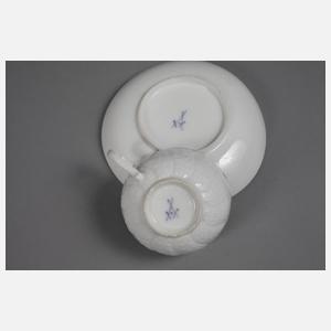 Meissen fünf Tassen mit Untertassen