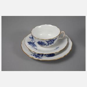 Meissen sechs Teegedecke und ein Kännchen