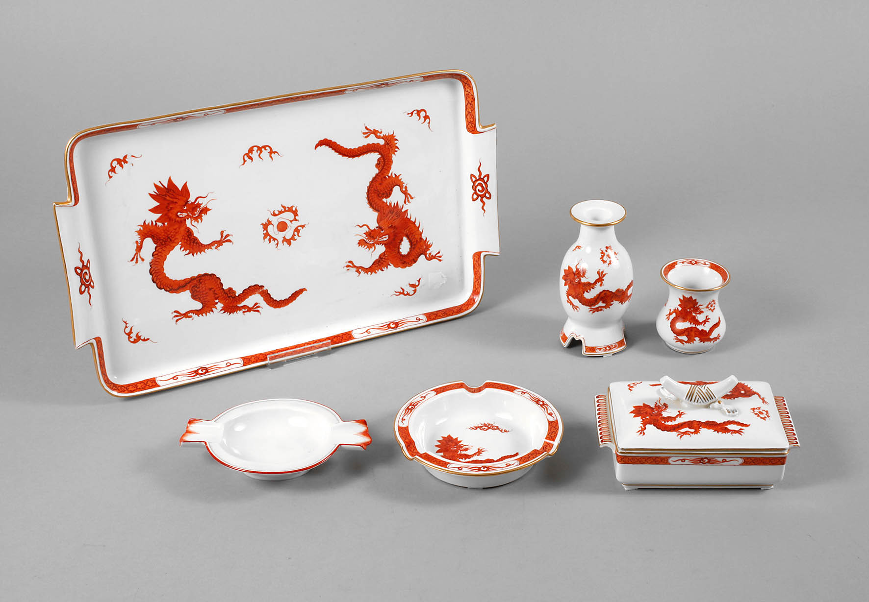 Meissen Konvolut Roter Drache