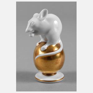 Rosenthal Maus auf Goldkugel