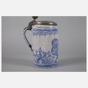 Wuchtiger Bayreuther Fayence-Walzenkrug