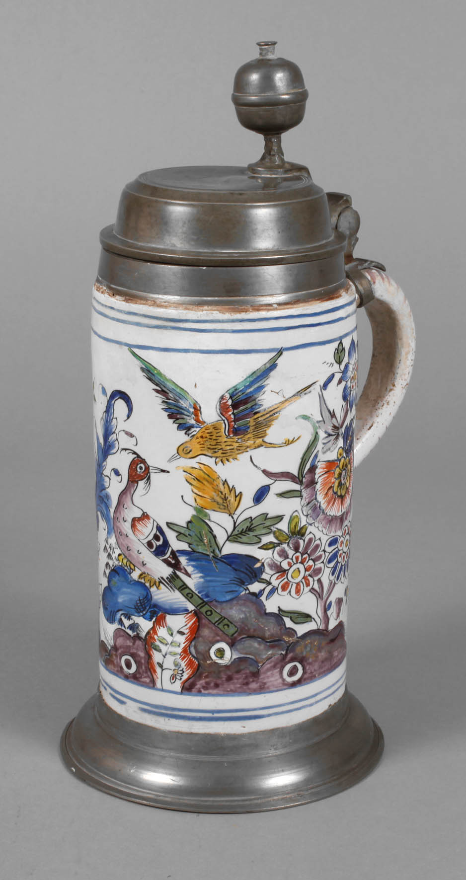 Erfurter Fayence-Walzenkrug