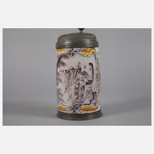 Nürnberger Fayence-Walzenkrug