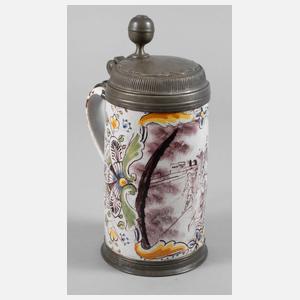 Nürnberger Fayence-Walzenkrug