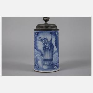 Nürnberger Fayence-Walzenkrug