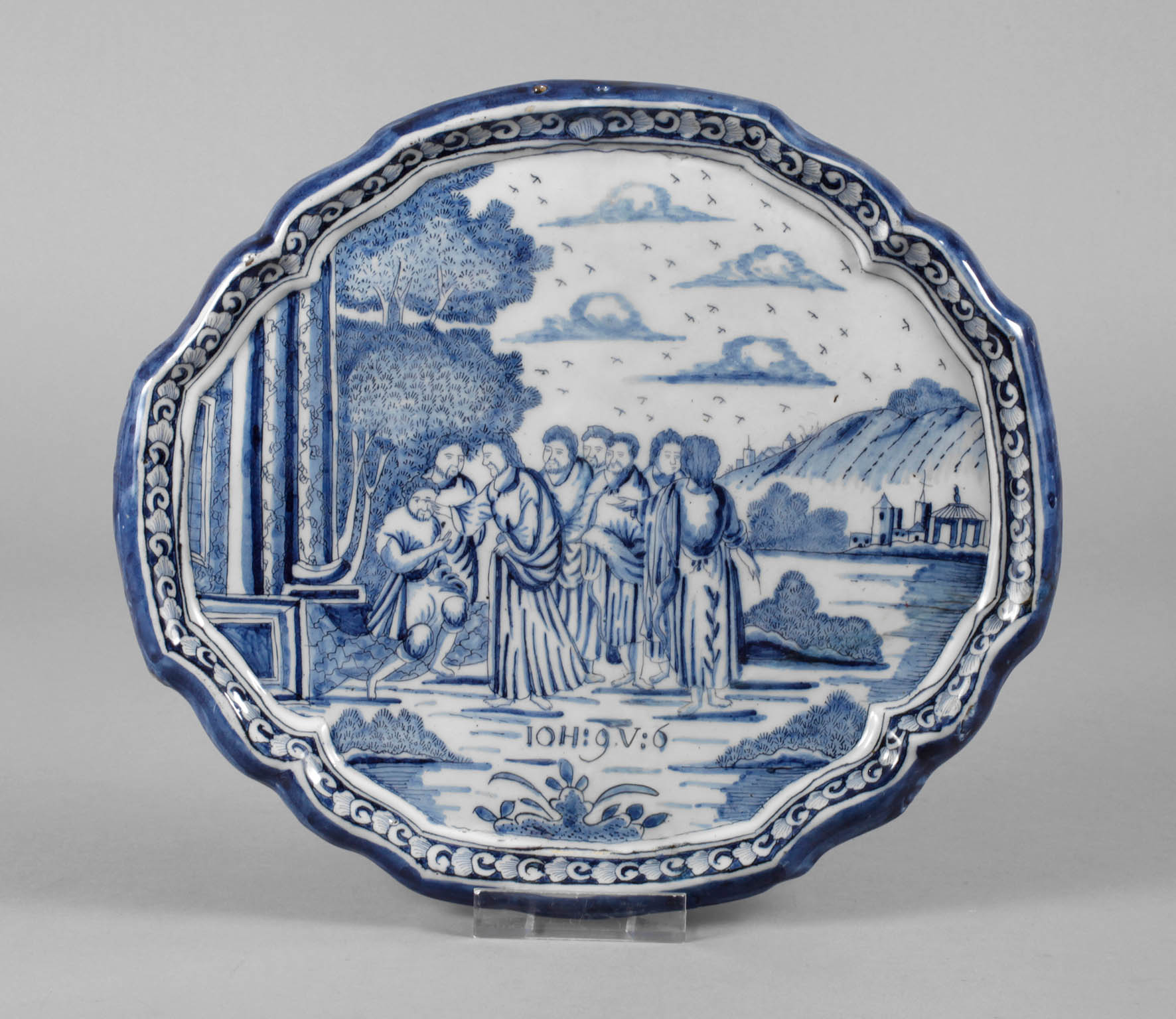 Fayence-Bildplatte ”Die Heilung des Blindgeborenen”