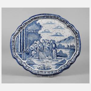 Fayence-Bildplatte ”Die Heilung des Blindgeborenen”