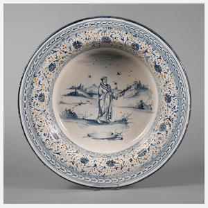 Große tiefe Majolikaschüssel