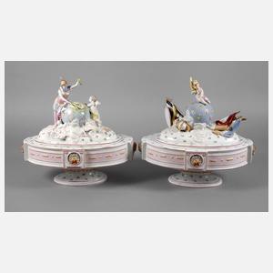 Niderviller paar prunkvolle Deckelterrinen