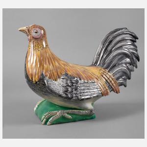 Große Deckelterrine als Hahn