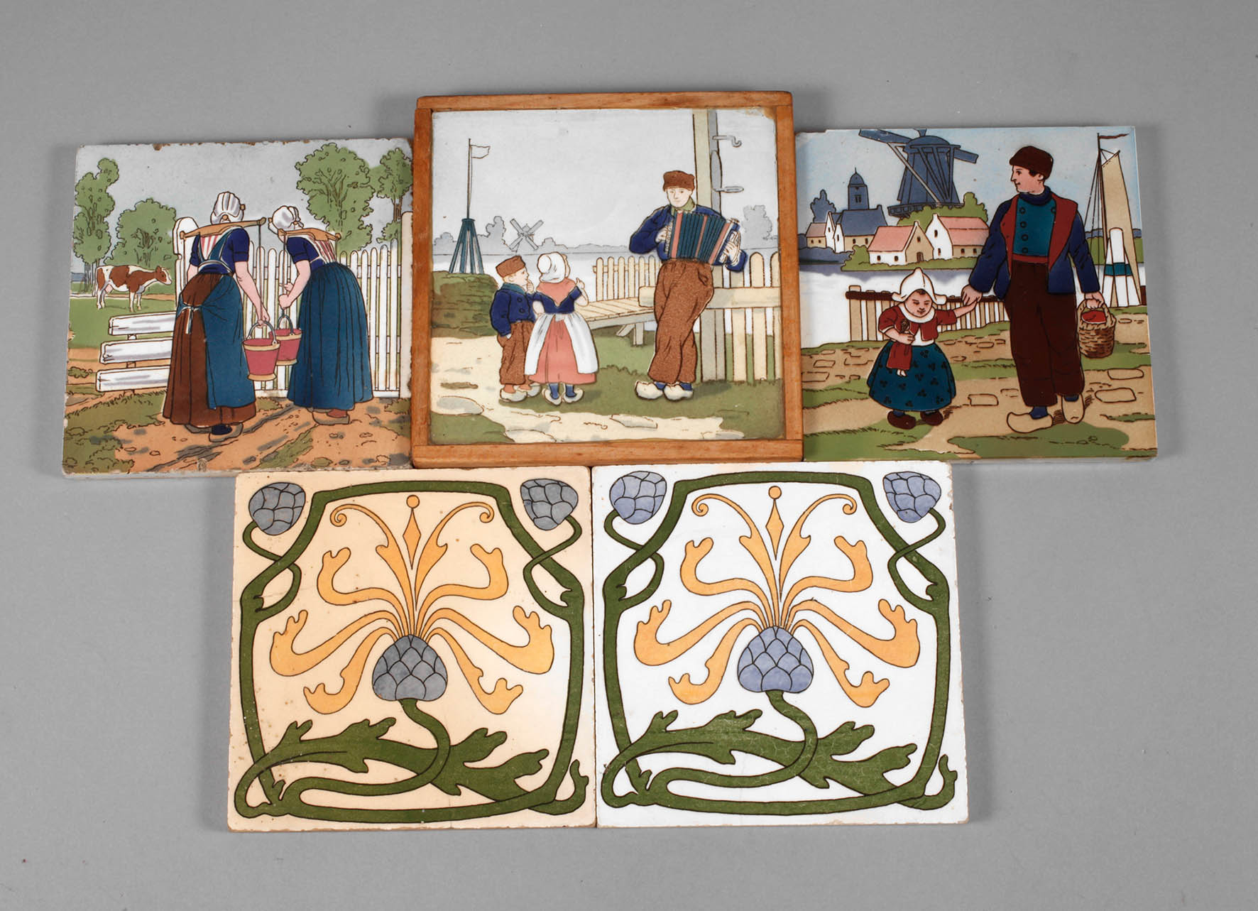 Villeroy & Boch fünf Jugendstilfliesen