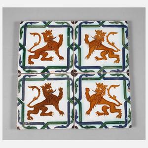 Vier andalusische Fliesen