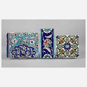 Drei osmanische Fliesen