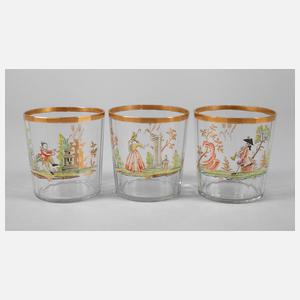 Drei barocke Trinkgläser