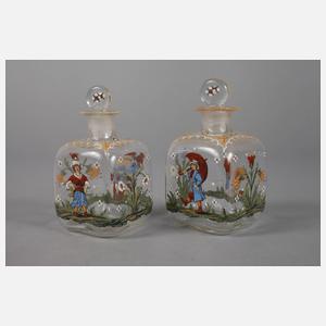 Zwei Flakons Emailmalerei