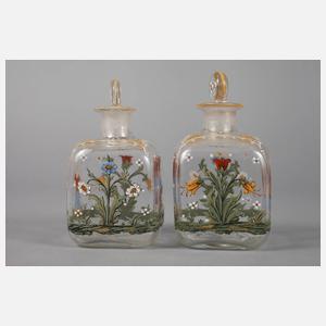 Zwei Flakons Emailmalerei