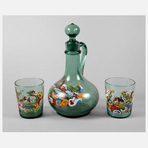 Karaffe und zwei Becher Historismus