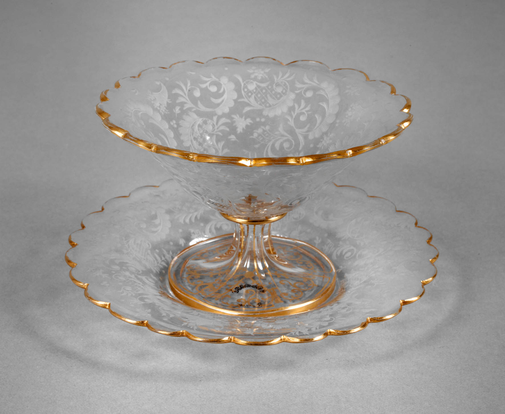 Lobmeyr Wien Schale mit Untersatz