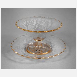 Lobmeyr Wien Schale mit Untersatz