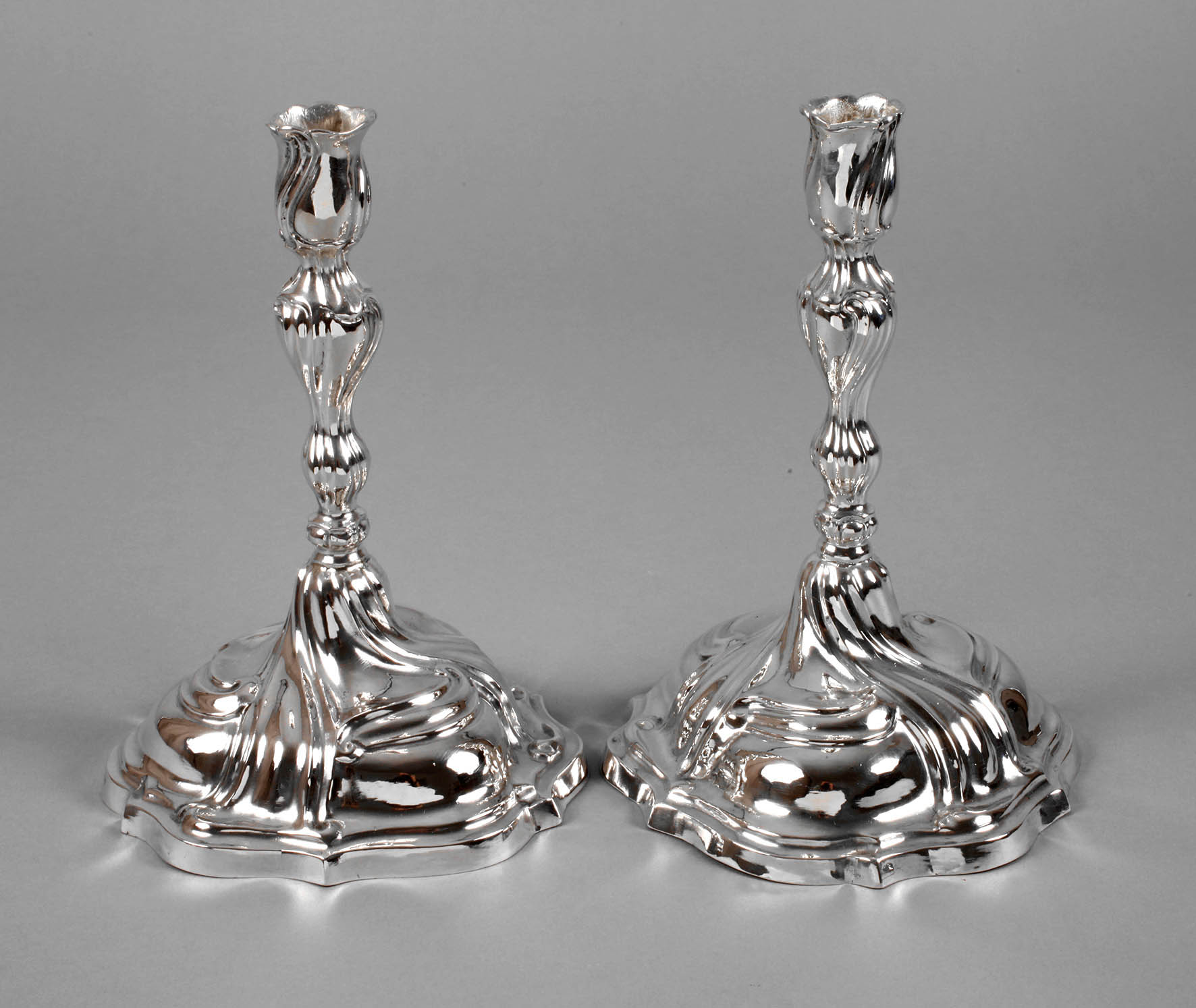 Paar barocke Silberleuchter Augsburg