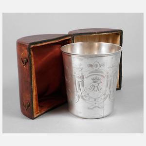 Dänemark royaler Silberbecher im Etui