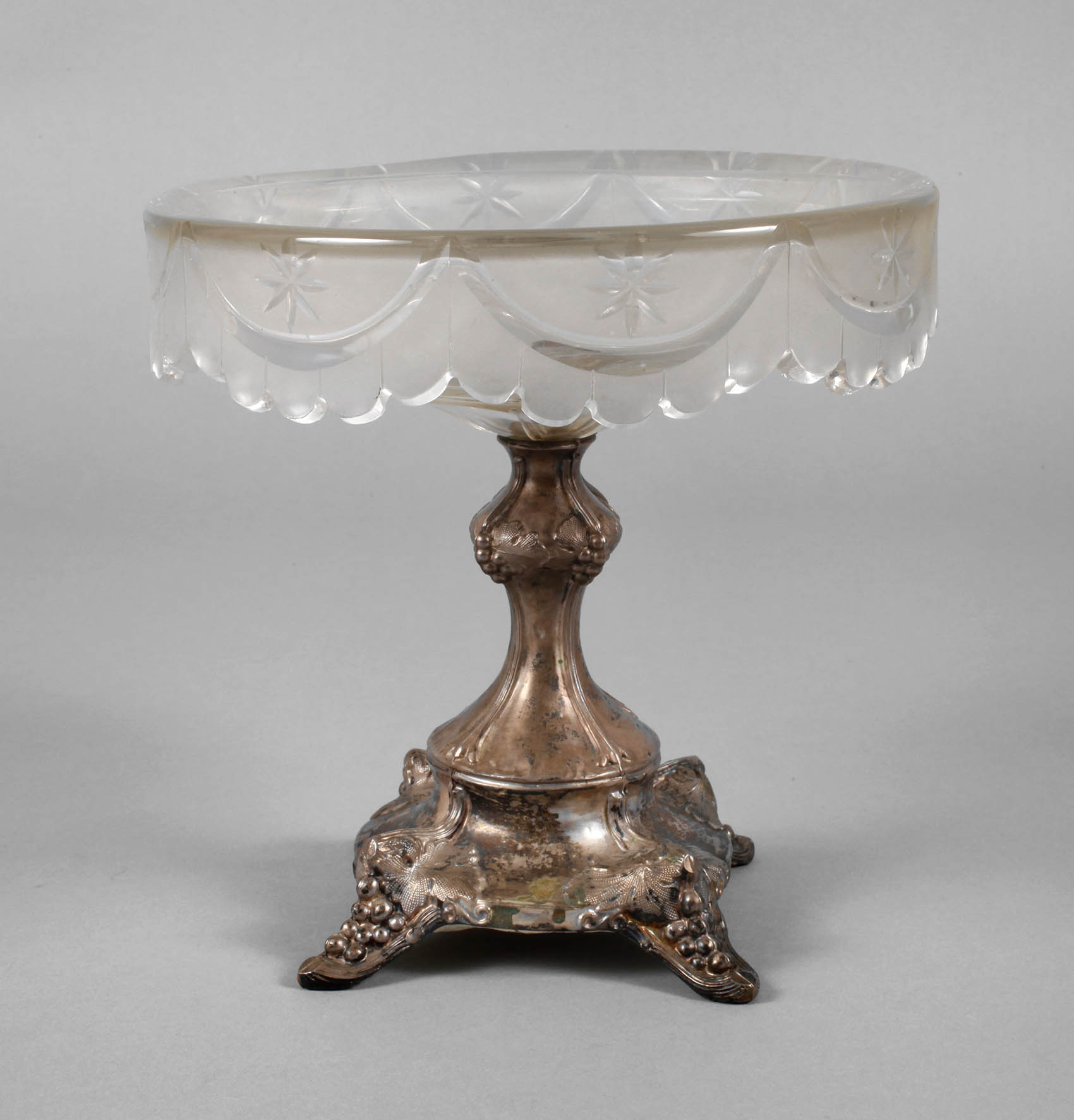 Silbertazza mit Glasaufsatz