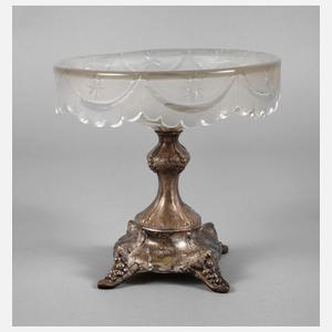Silbertazza mit Glasaufsatz