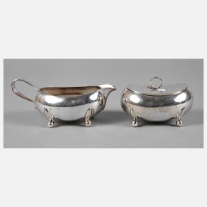 Silber Zucker-/Sahneset