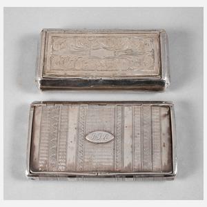 Zwei Tabatieren Silber