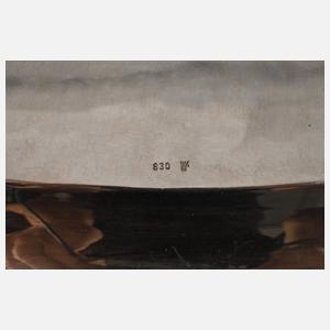 Großes Silbertablett mit Rosenbordüre