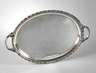 Großes Silbertablett mit Rosenbordüre