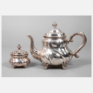 Silber Teekanne und Zuckerdose