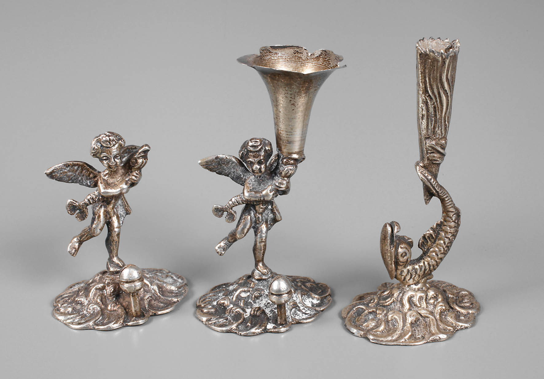 Silber zwei Engel und ein Fisch