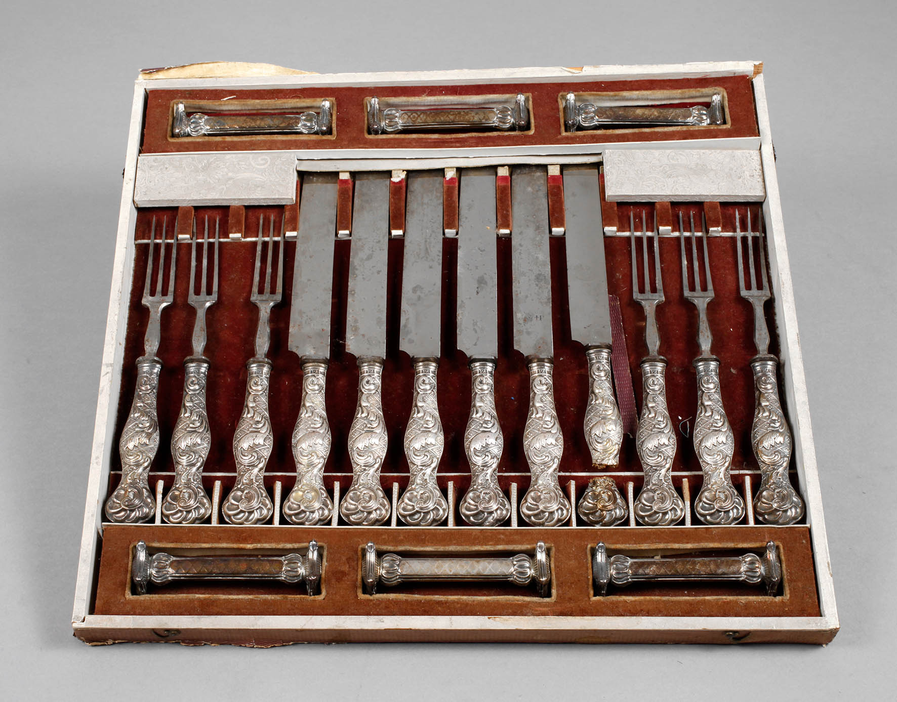 Biedermeierbesteck Silber im Originalkarton