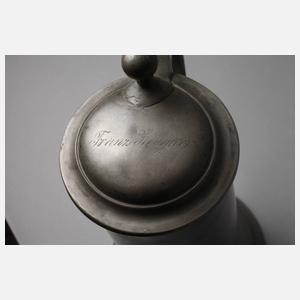 Zinnstitze mit fein graviertem sächsischen Wappen