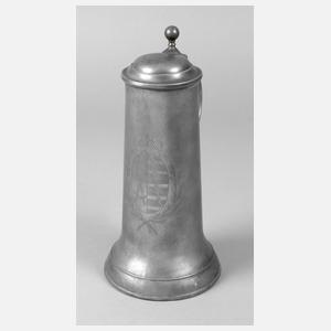 Zinnstitze mit fein graviertem sächsischen Wappen