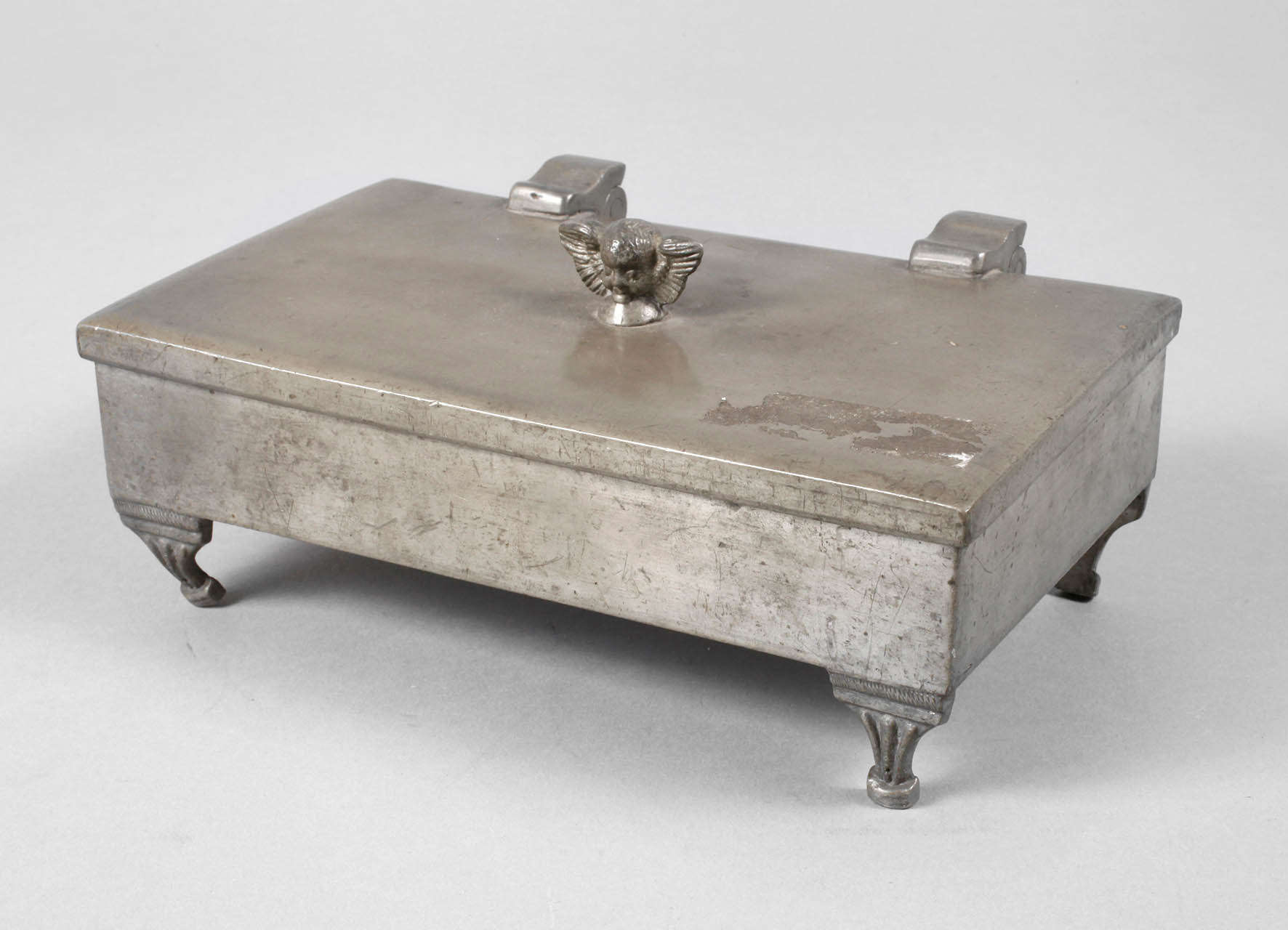 Zinn Briefmarkenschatulle