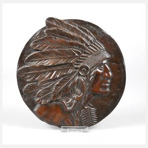 Bronzeplakette Indianer