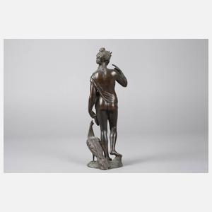 Artemis als Akt mit Mondsichel und Pfau