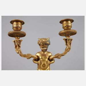 Leuchterpaar mit Faun