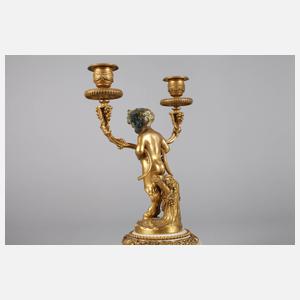 Leuchterpaar mit Faun