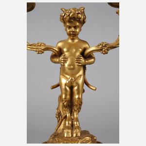 Leuchterpaar mit Faun