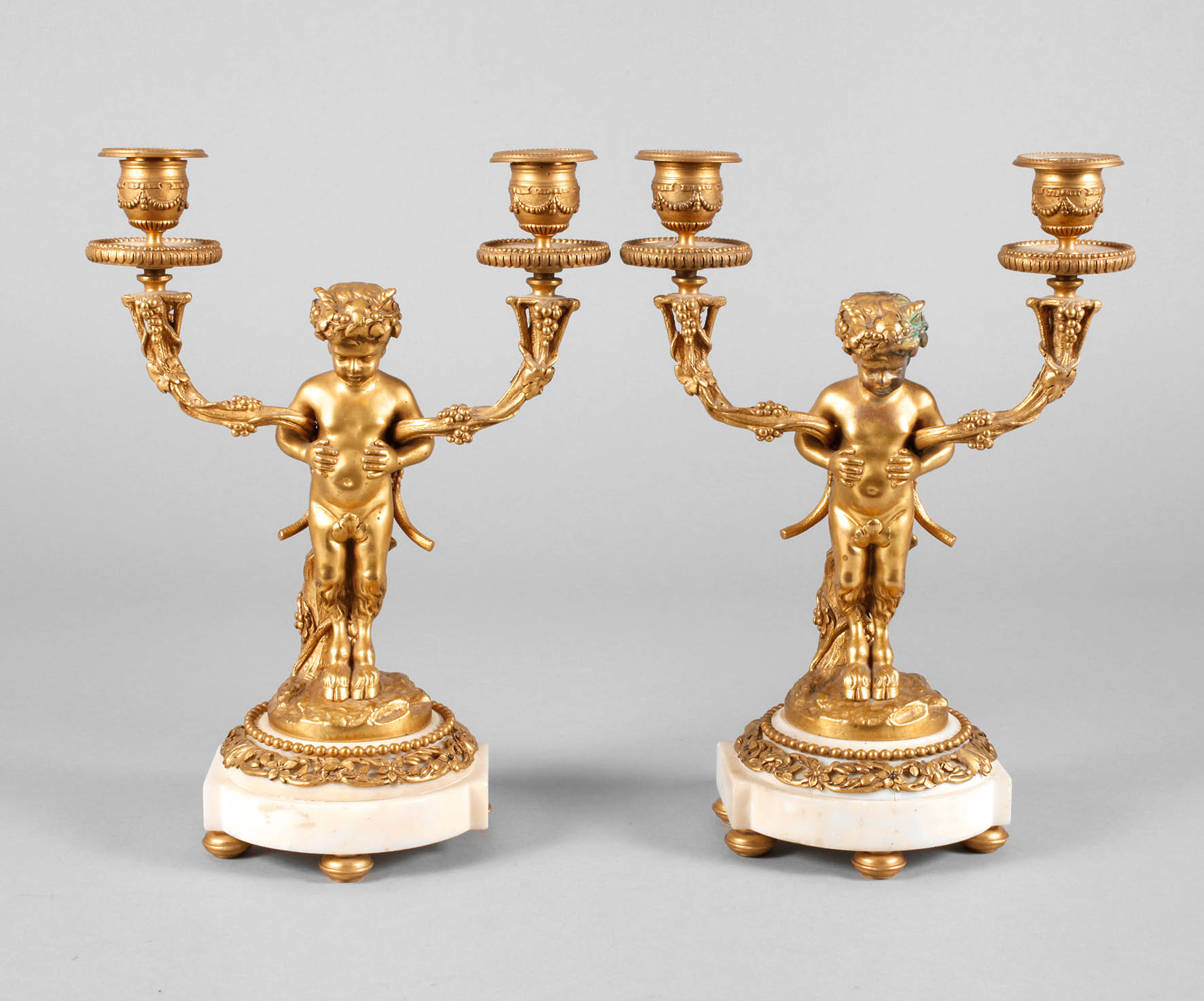 Leuchterpaar mit Faun