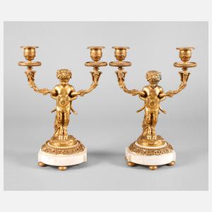 Leuchterpaar mit Faun